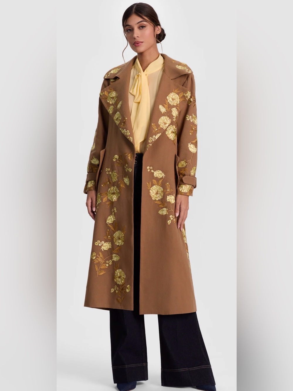 Alice + Olivia NEVADA EMBROIDERED TRENCH COAT